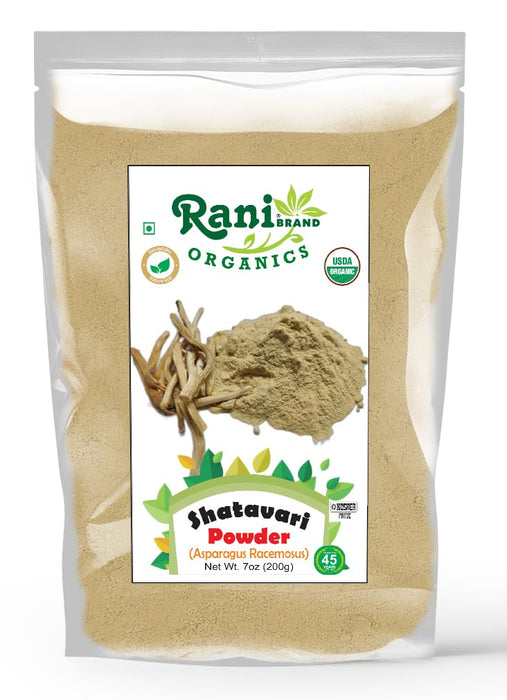 Rani Organic Shatavari Powder (Asparagus Racemosus) 7oz (200g) ~ All Natural | No Color | Gluten Friendly | Vegan | NON-GMO | Kosher | No Salt or fillers | Indian Origin | USDA Organic Certified