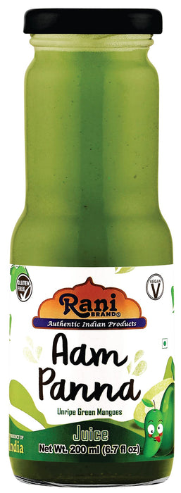 Rani Aam Panna 6.7 fl oz (200 ml) Glass Bottle, Pack of 2 ~ Indian Fruit Beverage | Vegan | Gluten Free | NON-GMO | Indian Origin
