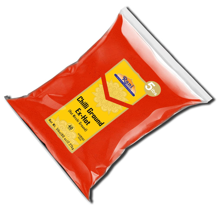 Rani Extra Hot Chilli Powder Indian Spice 80oz (5lbs) 2.27kg Bulk ~ All Natural | Salt-Free | Vegan | No Colors | Gluten Friendly | NON-GMO | Kosher