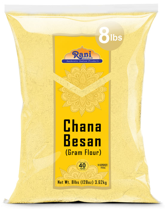 Rani Chana Besan (Chickpeas Flour, Gram) 128oz (8lbs) 3.63kg Bulk ~ All Natural | Vegan | Gluten Friendly | NON-GMO | Kosher | Indian Origin