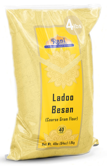 Rani Ladoo Besan (Coarse Gram Flour) 64oz (4lbs) 1.81kg Bulk ~ All Natural | Vegan | Gluten Friendly | NON-GMO | Kosher | Indian Origin