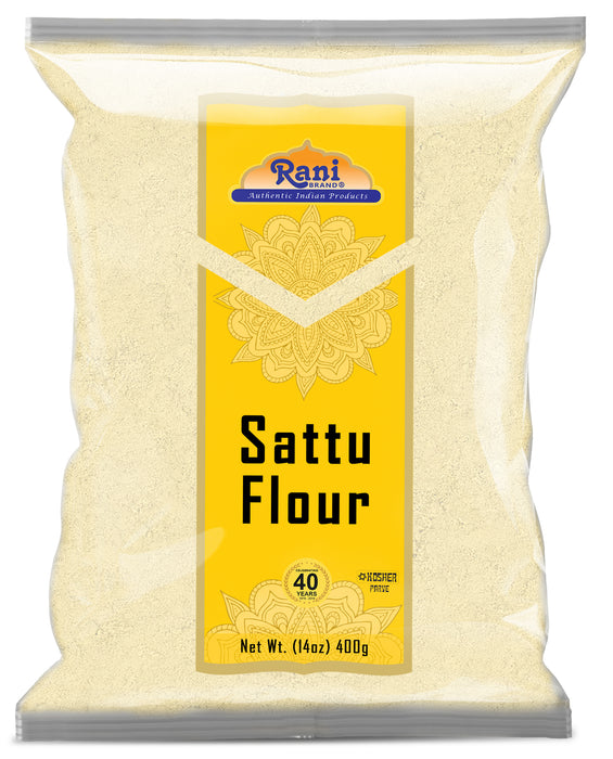 Rani Sattu Flour (Roasted Chana Gram) 14oz (400g) ~ Natural, Salt-Free | Vegan | No Colors | Gluten Friendly | NON-GMO | Kosher | Indian Origin