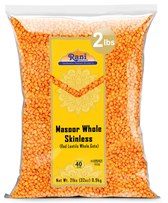 Rani Masoor Gota (Football) Indian Red Lentils Skinless 32oz (2lbs) 908g ~ All Natural | Gluten Friendly | NON-GMO | Kosher | Vegan | Product of USA