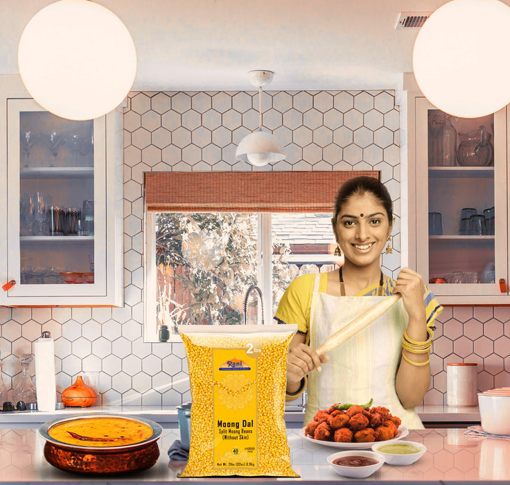 Rani Moong Dal (Split Mung Beans without skin) Indian Lentils, 32oz (2lbs) 907g ~ All Natural | Gluten Friendly | NON-GMO | Kosher | Vegan | Indian Origin