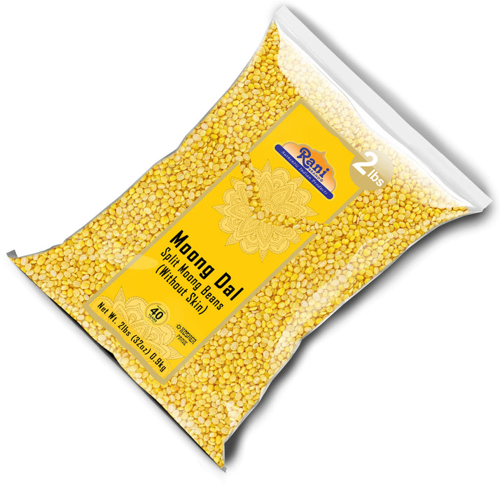 Rani Moong Dal (Split Mung Beans without skin) Indian Lentils, 32oz (2lbs) 907g ~ All Natural | Gluten Friendly | NON-GMO | Kosher | Vegan | Indian Origin