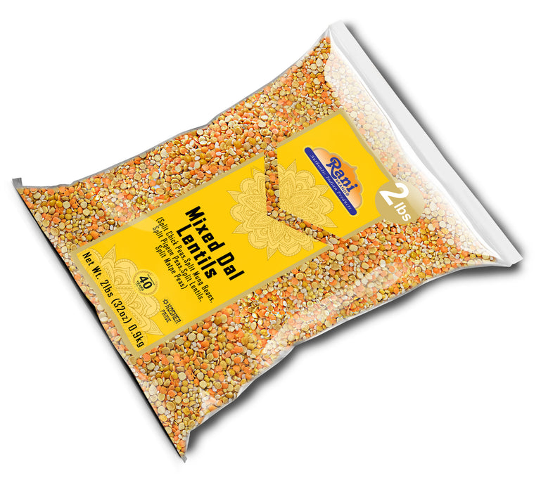 Rani Mixed Dal (Chana Dal, Moong Dal, Toor Dal, Masoor Dal, Urad Dal) 32oz (2lbs) 908g ~ All Natural | Gluten Friendly | NON-GMO | Kosher | Vegan | Indian Origin