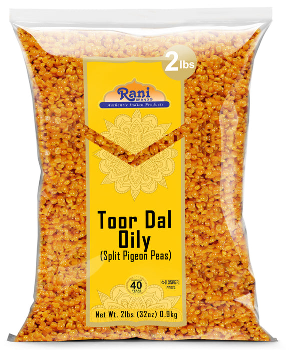 Rani Toor Dal (Split Pigeon Peas) Oily, 32oz (2lbs) 908g ~ All Natural | Gluten Friendly | NON-GMO | Kosher | Vegan | Indian Origin