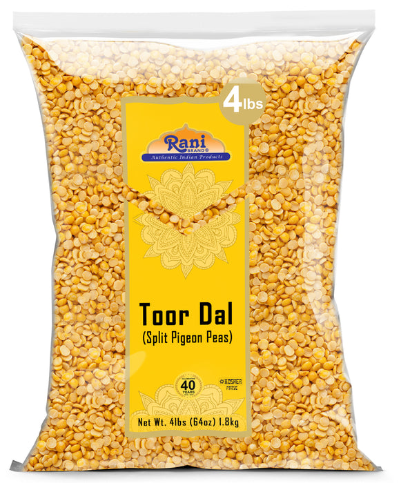 Rani Toor Dal (Split Pigeon Peas) 64oz (4lbs) 1.81kg ~ All Natural | Gluten Friendly | NON-GMO | Kosher | Vegan | Indian Origin