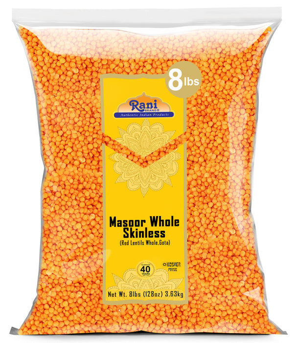 Rani Masoor Gota (Football) Indian Red Lentils Skinless 128oz (8lbs) 3.63kg Bulk ~ All Natural | Gluten Friendly | NON-GMO | Kosher | Vegan | Product of USA