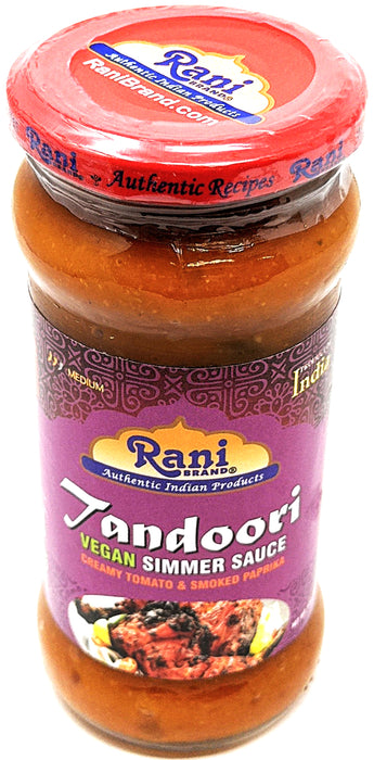 Rani Tandoori Curry Vegan Simmer Sauce (Creamy Tomato & Smoked Paprika) 14oz (400g) Glass Jar ~ Easy to Use | Vegan | No Colors | All Natural | NON-GMO | Gluten Free | Indian Origin