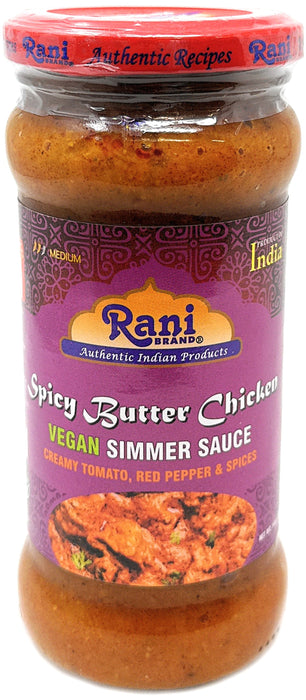 Rani Spicy Butter Chicken Curry Vegan Simmer Sauce 14oz (400g) Glass Jar, Pack of 5 +1 FREE ~ Easy to Use | Vegan | No Colors | All Natural | NON-GMO | Gluten Free | Indian Origin