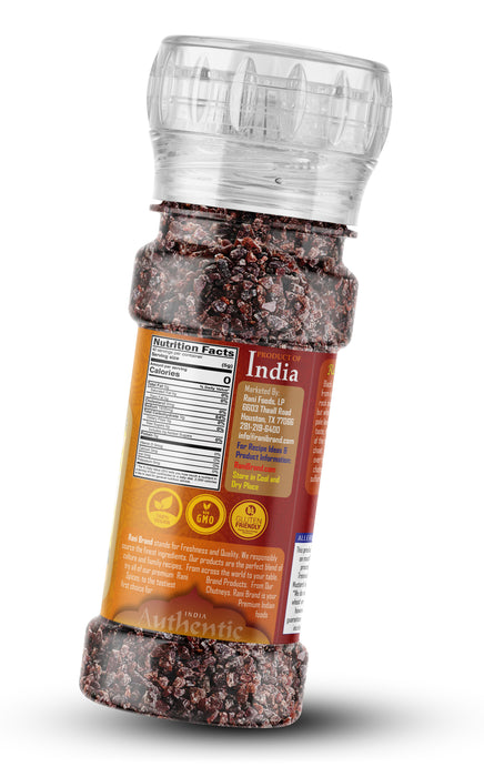 Rani Black Salt Raw Whole (Kala Namak) Mineral 7oz (200g) Grinder Bottle ~ Unrefined, Pure and Natural | Vegan | Gluten Friendly | NON-GMO | Kosher | Indian Origin | Perfect for Tofu Scramble