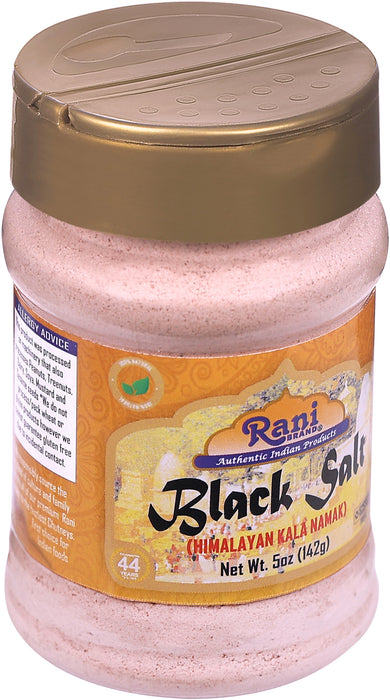 Rani Black Salt Powder (Kala Namak) Mineral 5oz (142g) PET Jar ~ Unrefined, Pure and Natural | Vegan | Gluten Friendly | NON-GMO | Kosher | Indian Origin | Perfect for Tofu Scramble