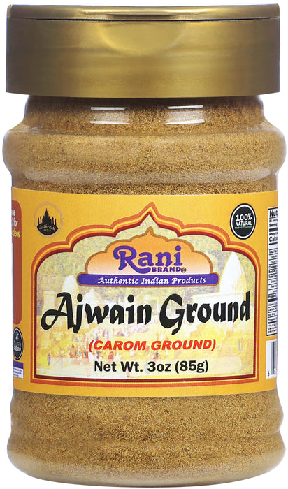 Rani Ajwain Powder (Carom Bishops Weed) Ground Spice 3oz (85g) PET Jar ~ All Natural | Vegan | Gluten Friendly | NON-GMO | Indian Origin