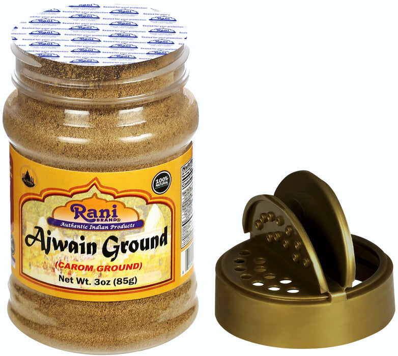 Rani Ajwain Powder (Carom Bishops Weed) Ground Spice 3oz (85g) PET Jar ~ All Natural | Vegan | Gluten Friendly | NON-GMO | Indian Origin