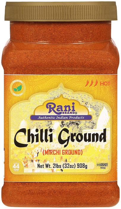 Rani Chilli Powder (Mirchi) Ground Indian Spice 32oz (2lbs) 908g Bulk PET Jar ~ All Natural | Salt-Free | Vegan | No Colors | Gluten Friendly | NON-GMO | Kosher | Indian Origin