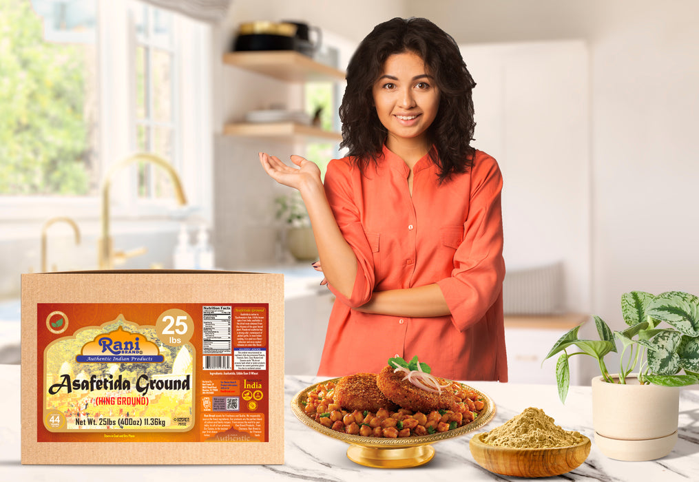 Rani Asafetida (Hing) Ground 400oz (25lbs) 11.36kg Bulk Box ~ All Natural | Salt Free | Vegan | NON-GMO | Kosher | Asafoetida Indian Spice | Best for Onion Garlic Substitute