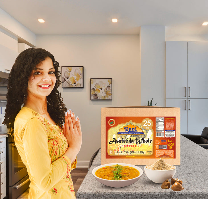 Rani Asafetida (Hing) Whole 400oz (25lbs) 11.36kg Bulk Box ~ All Natural | Salt Free | Vegan | NON-GMO | Kosher | Asafoetida Indian Spice | Best for Onion Garlic Substitute