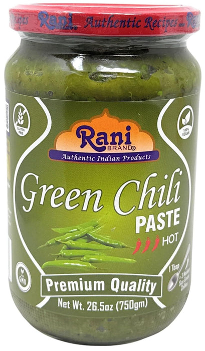 Rani Green Chilli Cooking Paste 26.5oz (750g) Bulk Glass Jar ~ Vegan | Gluten Free | NON-GMO | Kosher | No Colors | Indian Origin