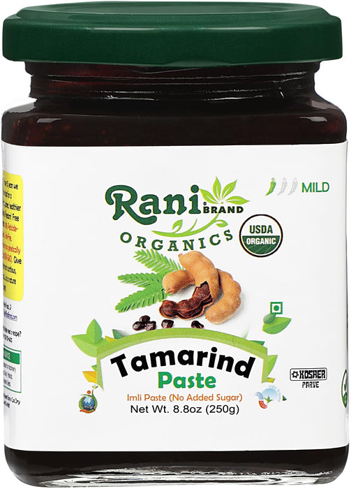 Rani Organic Tamarind Paste (Imli Paste) 8.8oz (250g) Glass Jar, No Sugar Added ~ All Natural | Vegan | Gluten Free | No Colors | NON-GMO | Kosher | Indian Origin | USDA Certified Organic