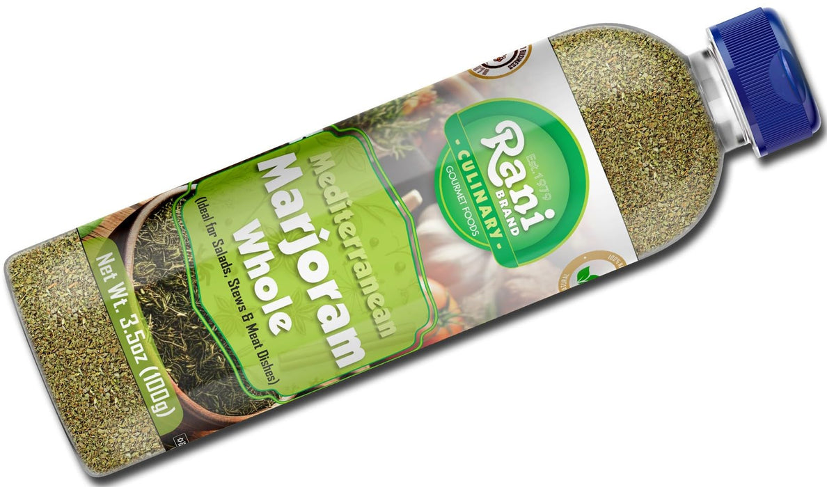 Rani Marjoram Whole (Ideal for Salads, Stews & Meat Dishes) 3.5oz (100g) PET Jar ~ All Natural | Gluten Friendly | NON-GMO | Kosher | Vegan | Product of USA