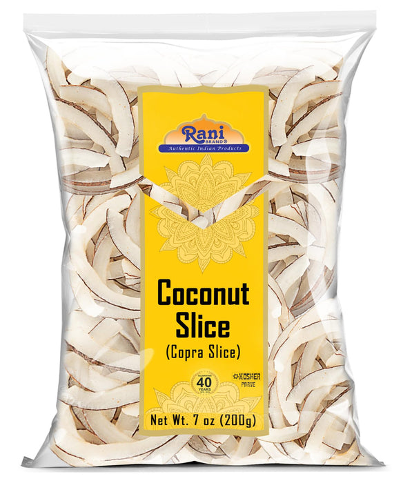 Rani Coconut (Copra) Sliced 7oz (200g) (uncooked, unsweetened) ~ All Natural | Kosher | Vegan | Gluten Friendly