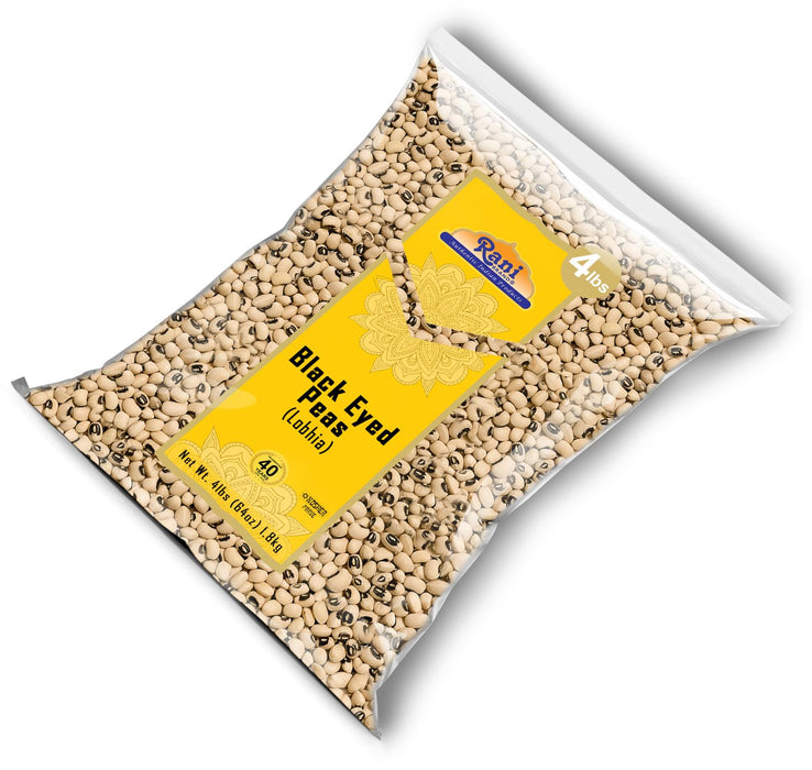 Rani Black Eyed Peas, Dried (Lobhia) 64oz (4lbs) 1.81kg ~ All Natural | Vegan | Kosher | Gluten Friendly | Product of USA