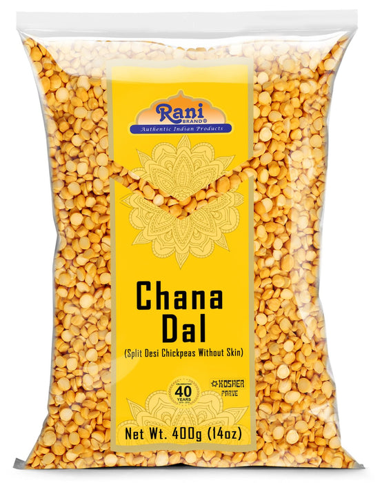 Rani Chana Dal (Split Desi Chickpeas without skin) 14oz (400g) ~ All Natural | Gluten Friendly | NON-GMO | Kosher | Vegan | Indian Origin