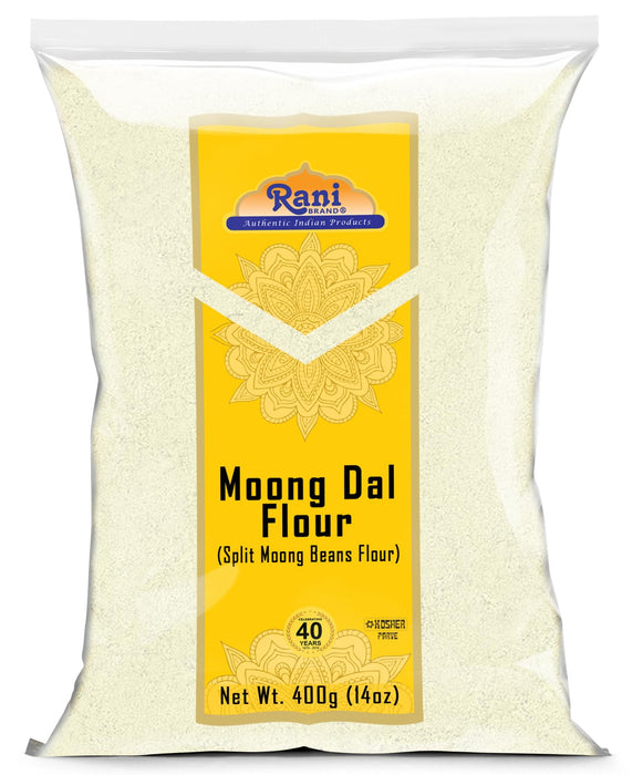 Rani Moong Flour (Mung Bean Flour, Green Gram Flour) 14oz (400g) ~ All Natural | Vegan | Gluten Friendly | NON-GMO | Kosher | Indian Origin