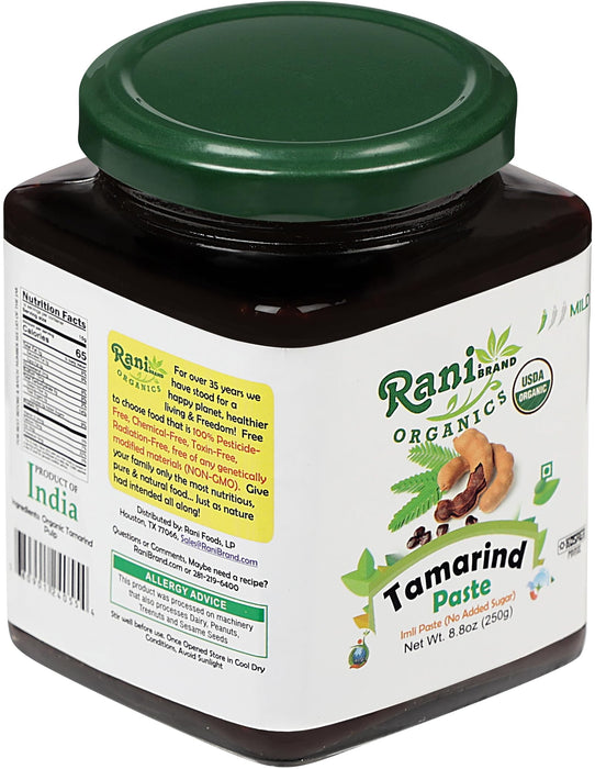 Rani Organic Tamarind Paste (Imli Paste) 8.8oz (250g) Glass Jar, No Sugar Added ~ All Natural | Vegan | Gluten Free | No Colors | NON-GMO | Kosher | Indian Origin | USDA Certified Organic