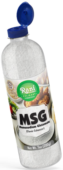 Rani MSG (Monosodium Glutamate) 7oz (200g) PET Jar ~ Flavor Enhancer, Umami Seasoning, Perfect for stir-frying, roasting, soups | Gluten Friendly | Vegan | NON-GMO | Kosher | Product of USA