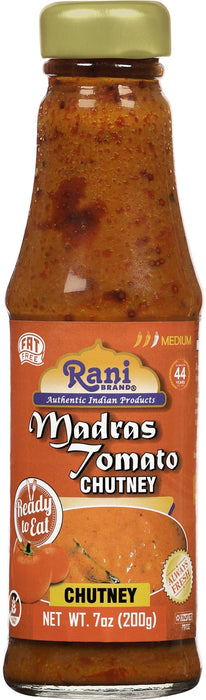 Rani Madras Tomato Chutney 7oz (200g) Glass Jar, Ready to eat, Vegan ~ Gluten Free | NON-GMO | Kosher | No Colors | Indian Origin