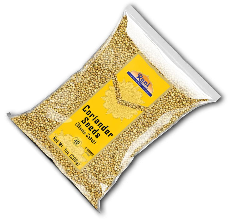 Rani Coriander (Dhania) Seeds Whole, Indian Spice 7oz (200g) ~ All Natural ~ Gluten Friendly | NON-GMO | Kosher | Vegan | Indian Origin