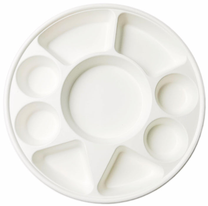 Rani Round Biodegradable Divided Plates, Pack of 25, 9 Compartments ~ Disposable & Eco-Friendly | 12.44" Diameter, 1.38" Thickness | Heavy-Duty and Sturdy Disposable Bagasse Plates | Premium Quality