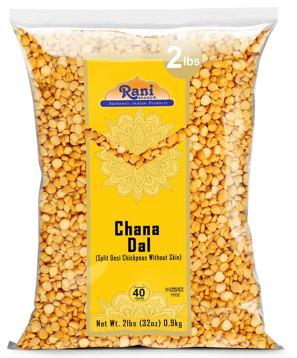 Rani Chana Dal (Split Desi Chickpeas without skin) 32oz (2lbs) 907g ~ All Natural | Gluten Friendly | NON-GMO | Kosher | Vegan