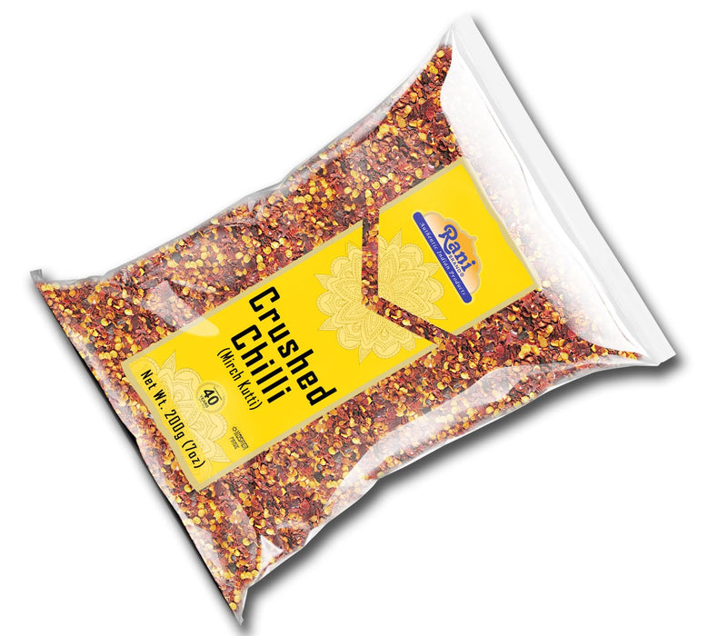 Rani Crushed Red Pepper Flakes Chilli (Pizza Type Cut) 7oz (200g) ~ All Natural, No Color added, Gluten Friendly | Vegan | NON-GMO | Kosher | No Salt or fillers
