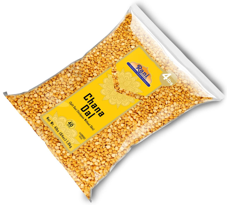 Rani Chana Dal (Split Desi Chickpeas without skin) 64oz (4lbs) 1.81kg ~ All Natural | Gluten Friendly | NON-GMO | Kosher | Vegan | Indian Origin