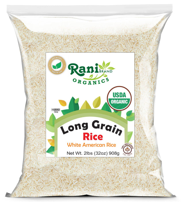 Rani Organic Long Grain White Rice 32oz (2lbs) 908g ~ All Natural | Gluten Friendly | Vegan | Non-GMO | Kosher | Product of USA | USDA Certified Organic