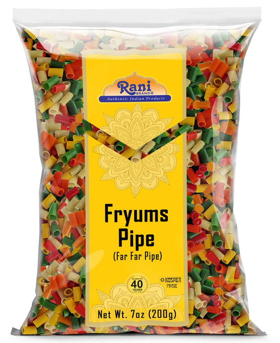 Rani Far Far / Fryums (Wheat & Tapioca Pellet) Round/Pipe Shape 7oz (200g) ~ Vegan, Kosher, Uncooked, Used to Make Papad, Bhungra / Chip Snack