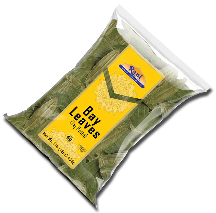 Rani Bay Leaf (Leaves) Whole Spice Hand Selected Extra Large 16oz (1lb) 454g Poly ~ All Natural | Gluten Friendly | NON-GMO | Kosher | Vegan | Indian Origin