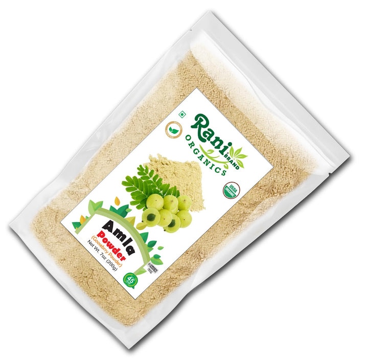 Rani Organic Amla Powder (Gooseberry Powder) 7oz (200g) ~ All Natural | No Color | Gluten Friendly | Vegan | NON-GMO | Kosher | No Salt or fillers | Indian Origin | USDA Organic Certified