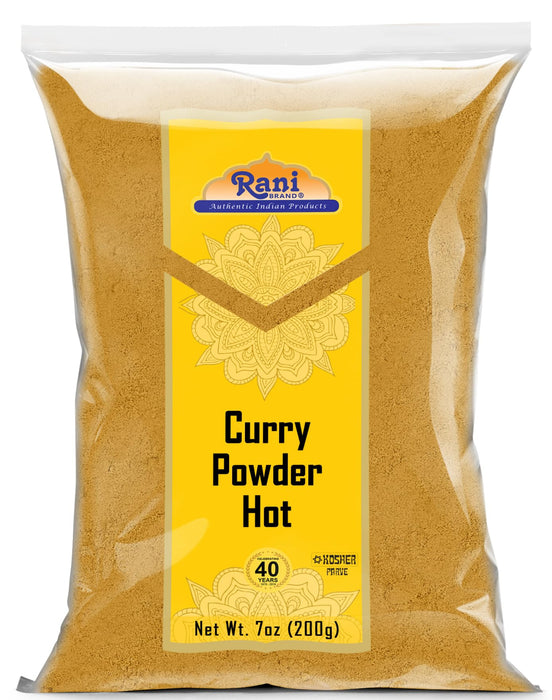 Rani Curry Powder Hot Natural 11-Spice Blend 200g (7oz) ~ Salt Free | Vegan | Gluten Friendly | NON-GMO | Kosher