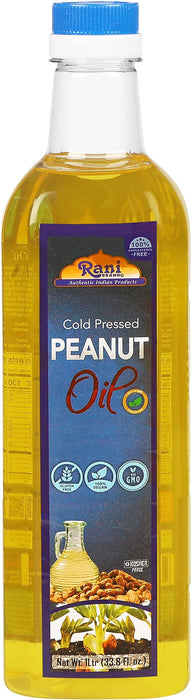 Rani Peanut Oil 33.8 Ounce (1 Liter) Cold Pressed | 100% Natural | NON-GMO | Kosher | Vegan | Gluten Free