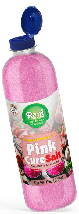 Rani Pink Cure Salt (Special Salt for Curing Meats) 12oz (340g) PET Jar ~ All Natural | Gluten Friendly | NON-GMO | Kosher | Vegan | Product of USA