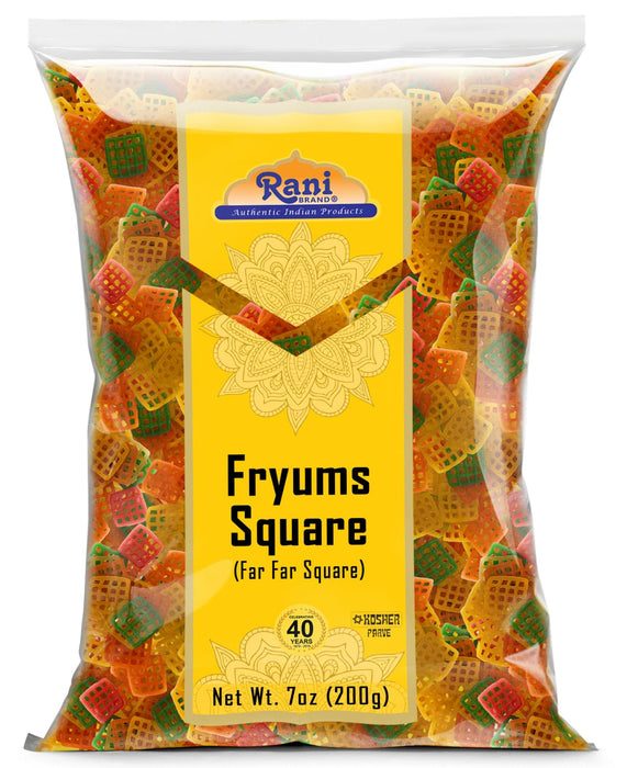 Rani Far Far / Fryums (Wheat & Tapioca Pellet) Square Shape 7oz (200gm) ~ Vegan, Kosher, Uncooked, Used to make papad / chip snack