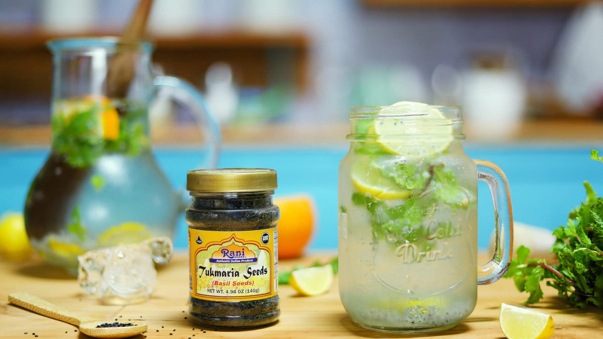 Rani Tukmaria (Natural Holy Basil Seeds) 1.38lbs (22oz) 624g Used for Falooda / Sabja Dessert, Spice & Ayurveda Herbal ~ Gluten Friendly | NON-GMO | Kosher | Vegan | Indian Origin