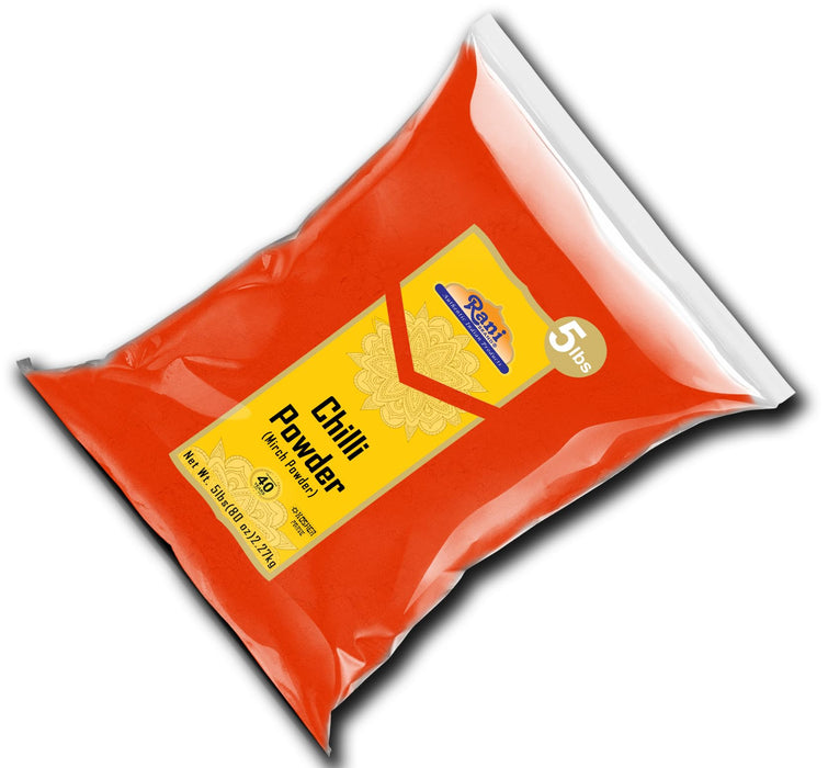 Rani Chilli Powder (Mirchi) Ground Indian Spice 80oz (5lbs) 2.27kg Bulk ~ All Natural | Salt-Free | Vegan | Gluten Friendly | NON-GMO | Kosher | Indian Origin