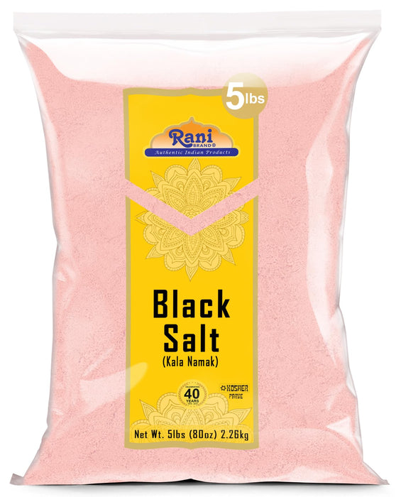 Rani Black Salt Powder (Kala Namak) Mineral 80oz (5lbs) 2.27kg Bulk ~ Unrefined, Pure and Natural | Vegan | Gluten Friendly | NON-GMO | Kosher | Indian Origin