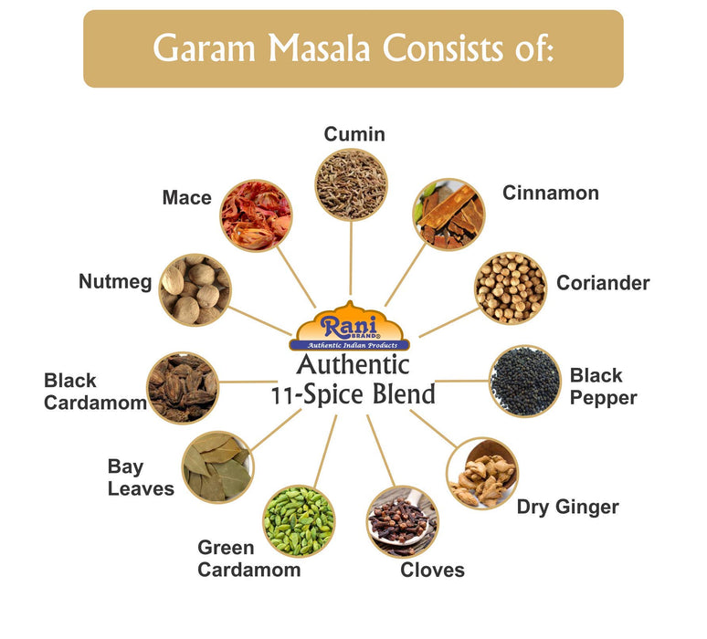 Rani Garam Masala Indian 11 Spice Blend 3oz (85g) Salt Free ~ All Natural | Vegan | Gluten Friendly | NON-GMO | No Colors | Kosher | Indian Origin