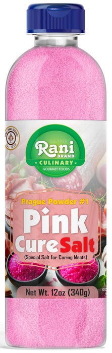 Rani Pink Cure Salt (Special Salt for Curing Meats) 12oz (340g) PET Jar ~ All Natural | Gluten Friendly | NON-GMO | Kosher | Vegan | Product of USA